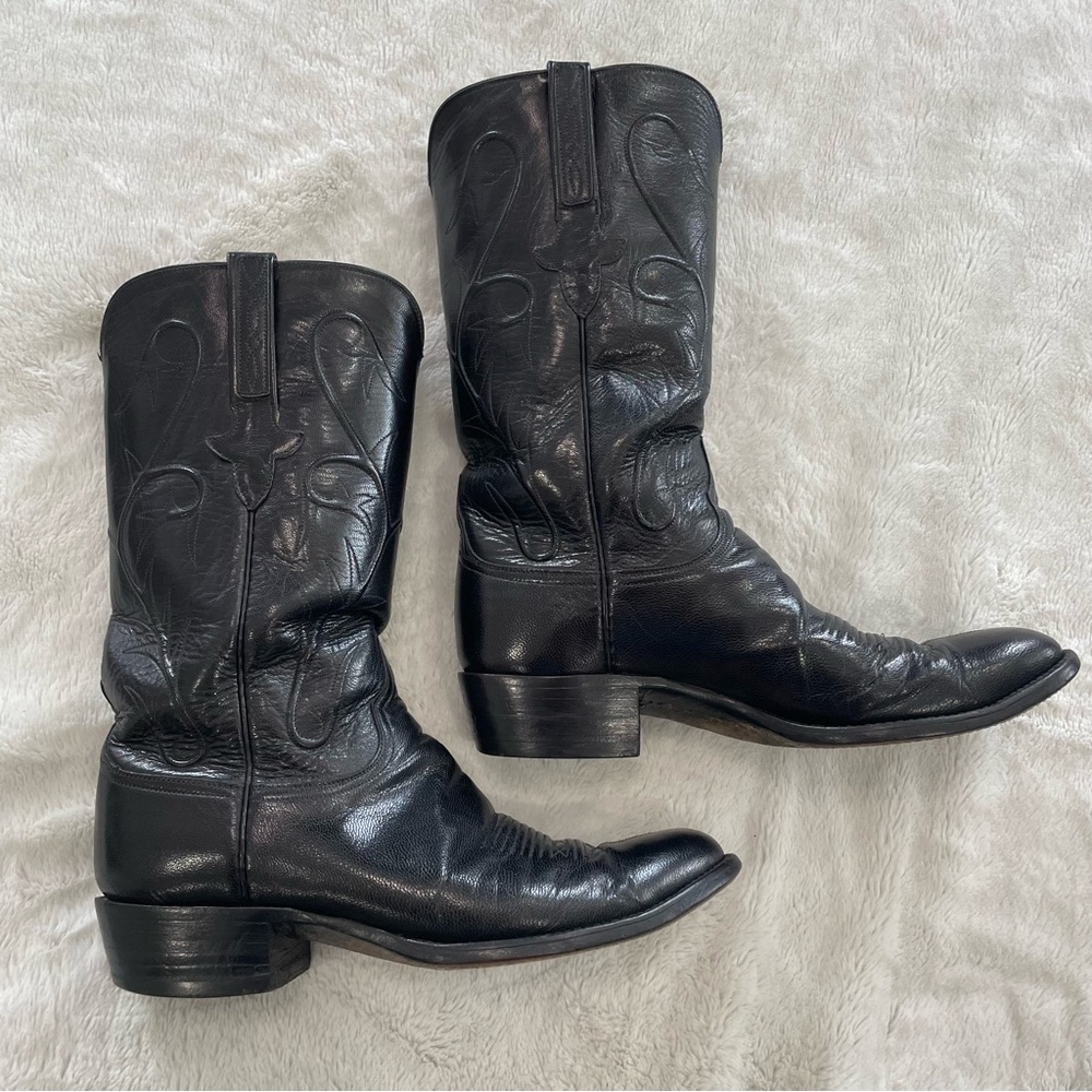 Lucchese Black on Black boots in immaculate condition